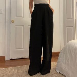 BB Dakota high waist pleat detail black trousers